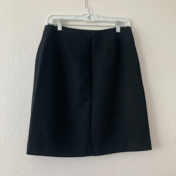 Vintage Eddie Bauer Wool Blend Black Mini Skirt Preppy Academia Career 10 TALL - Picture 4 of 7